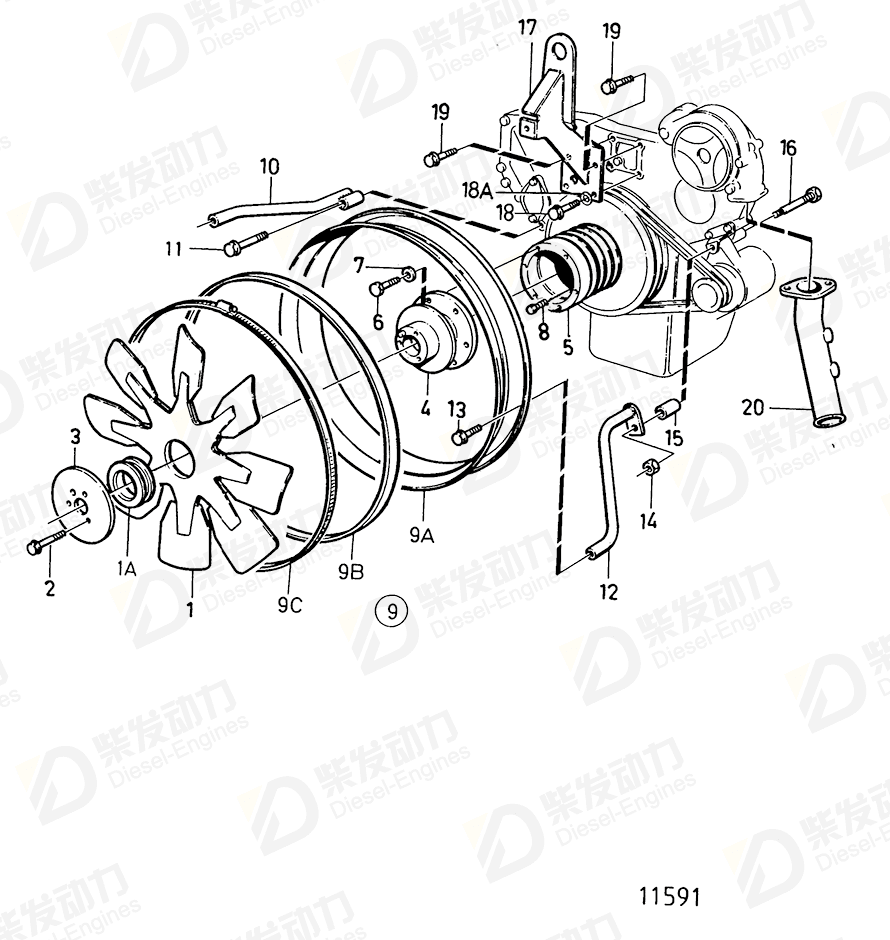 VOLVO Coolant pipe 849645 Drawing